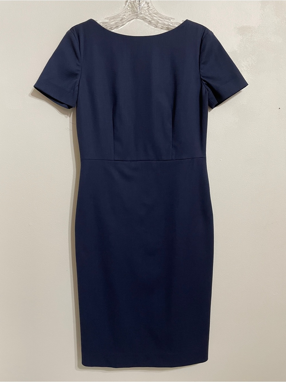 Theory Varetta Short Sleeve Wool Blend Sheath Dress in Navy